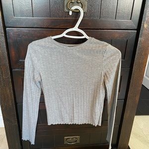 CROPPED GREY LONG SLEEVE